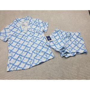 Roller Rabbit X Target Pajama Set Womens XXS Sloth Print Scalloped Hem